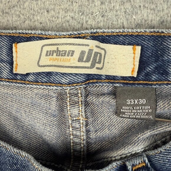Urban Pipeline Y2K Jeans Mens 33x30 Regular Fit Straight Leg Faded Denim Pants - Picture 4 of 6